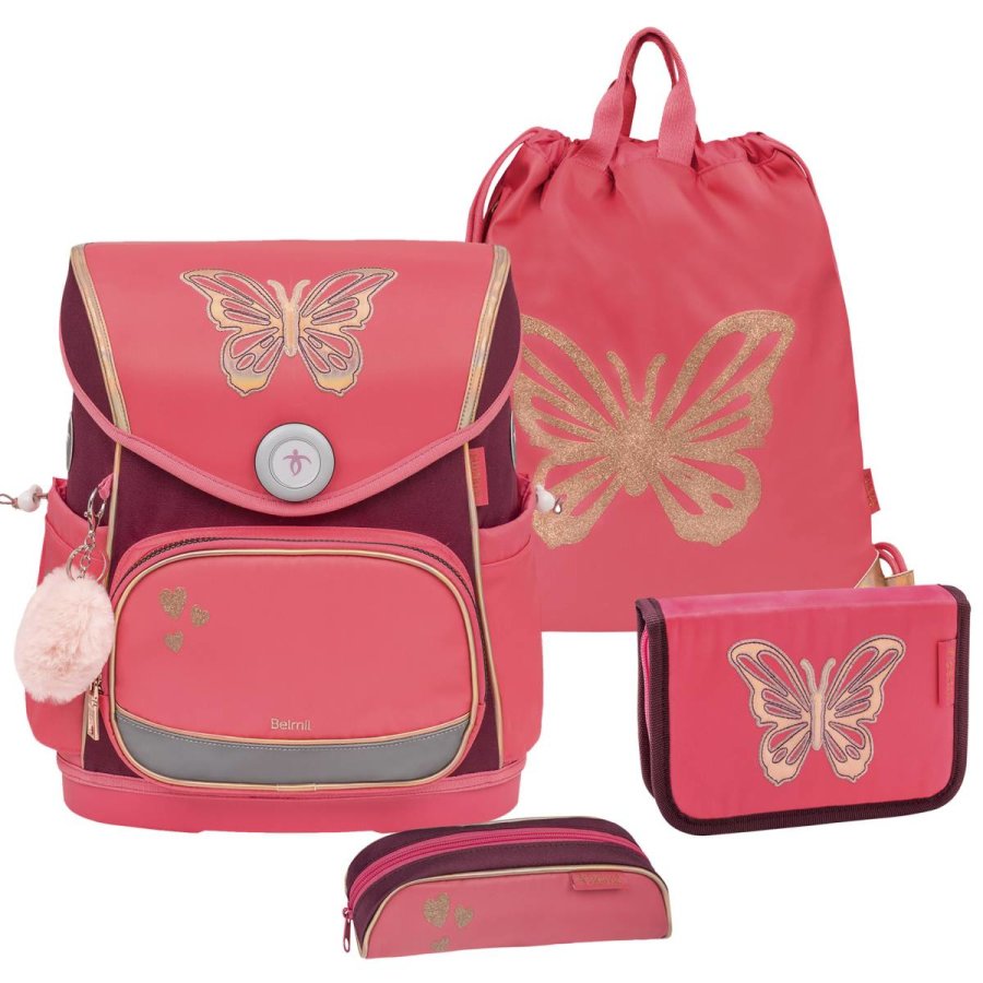 belmil premium schulranzen set compact plus coral