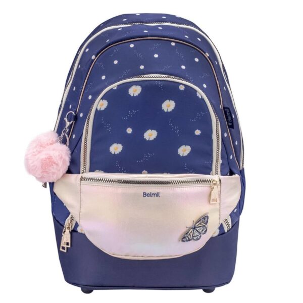 belmil premium schulrucksack mit bauchtasche daisy