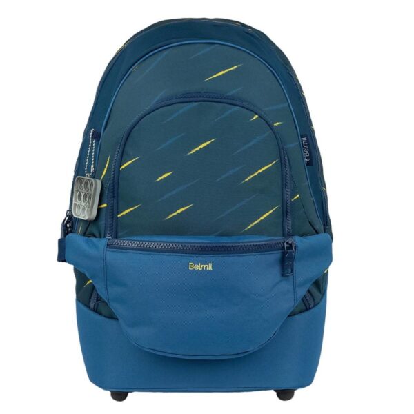 belmil premium schulrucksack mit bauchtasche orion blue