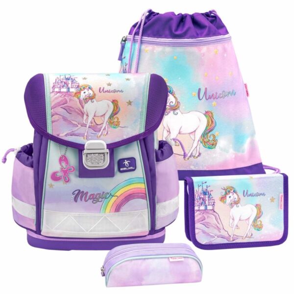 belmil schulranzen set classy 2023 fuer maedchen mit einhorn rainbow unicorn magic