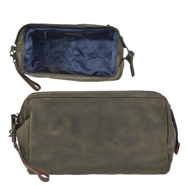 berba kulturtasche leder bram rustikal fuer herren military khaki gruen