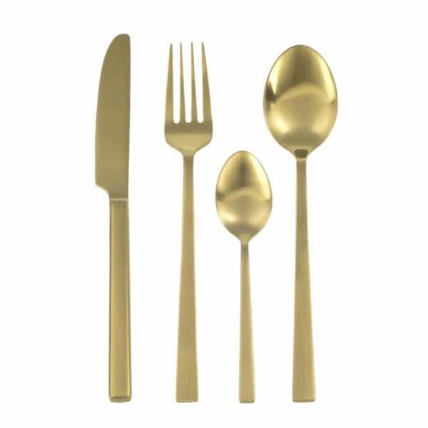 bitz besteckset 16teilig brass goldfarben