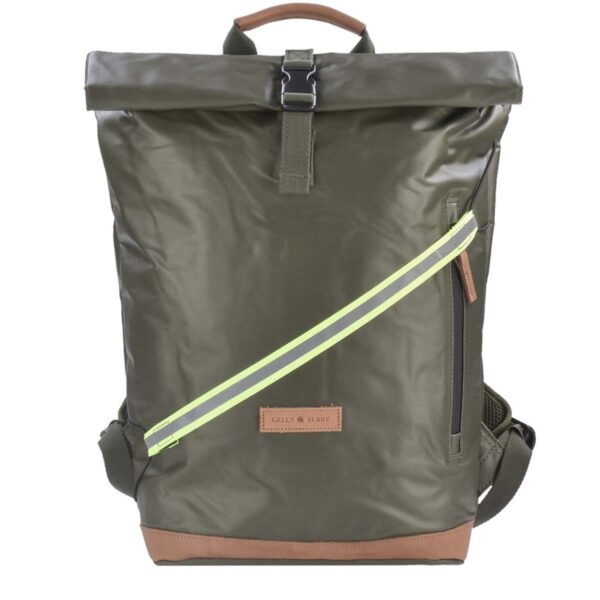 greenburry kurierrucksack mit reflektorband waterproof oliv gruen 5914