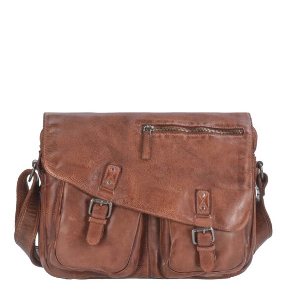 greenburry umhaengetasche vintage washed 39x28cm chestnut