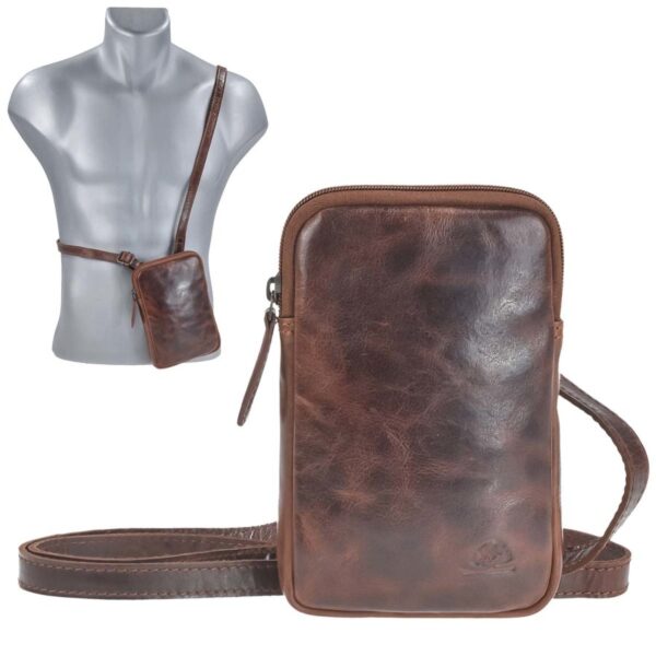 handytasche zum umhaengen leder rugged teak brown