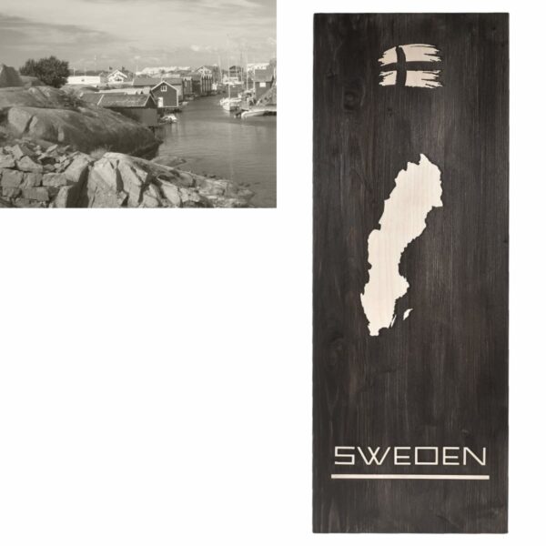 holz wandbild sweden