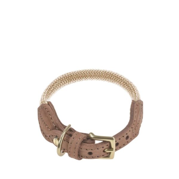 hundehalsband tau mit leder s 29 34cm torekov golden sand