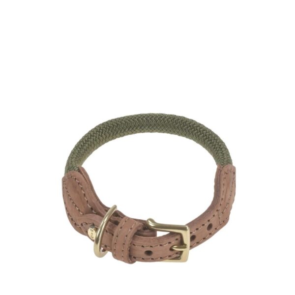 hundehalsband tau mit leder s 29 34cm torekov shimmer green