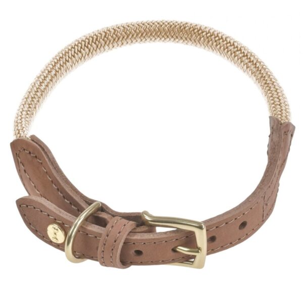 hundehalsband tau mit leder xl 42 48cm torekov golden sand