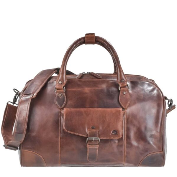 reisetasche leder 48x31cm rugged teak brown