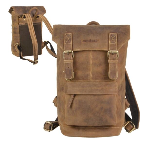 rucksack leder 25x37cm vintage antikbraun