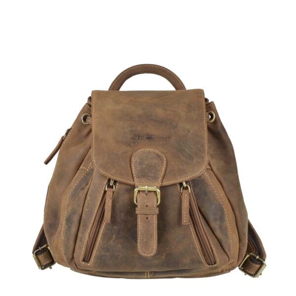 rucksack leder 28x28cm vintage antikbraun