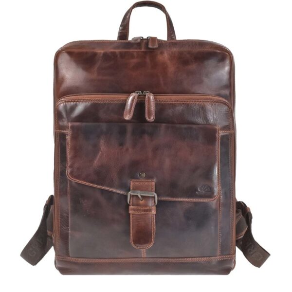 rucksack leder 30x39cm rugged teak brown