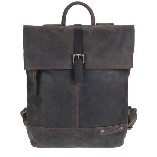 rucksack leder 37x40cm vintage revival tabakbraun