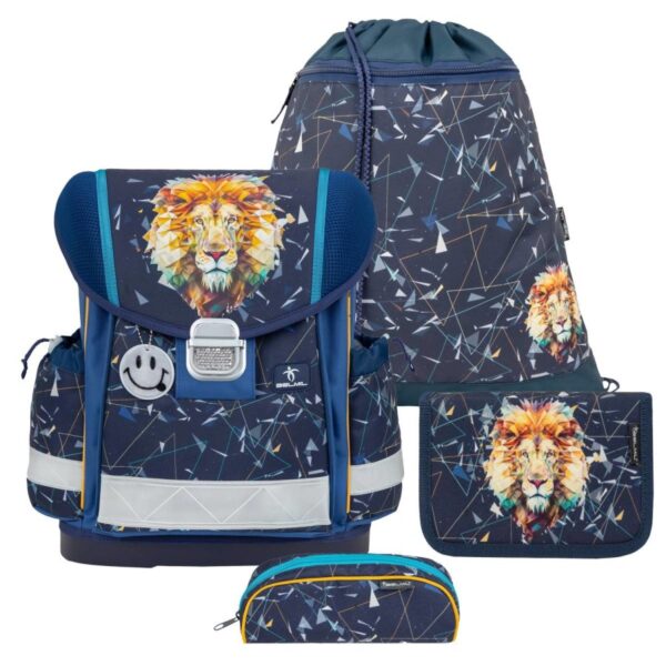 schulranzen set classy 4tlg geometrischer loewe lion fuer jungen belmil