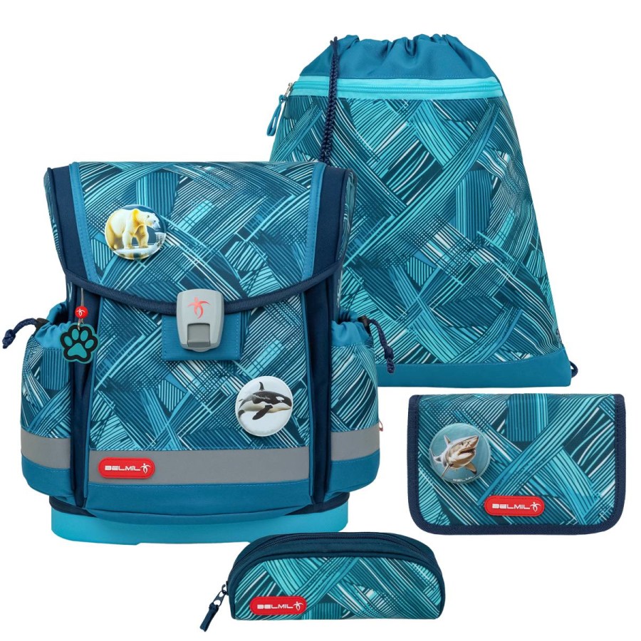 schulranzen set classy plus 4tlg ice blue fuer jungen belmil