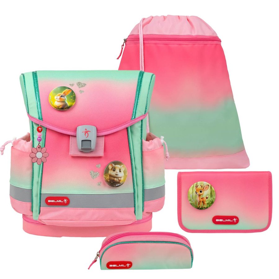 schulranzen set classy plus 4tlg mint rose ombre fuer maedchen belmil