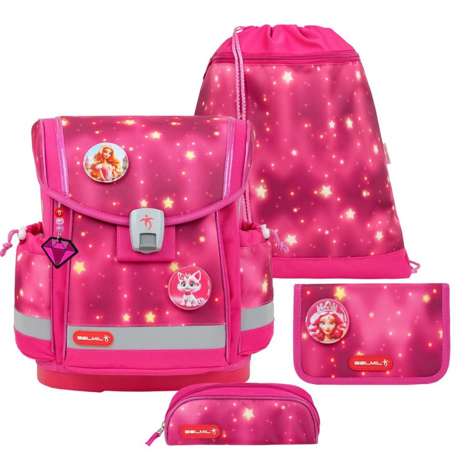 schulranzen set classy plus 4tlg pink star fuer maedchen belmil