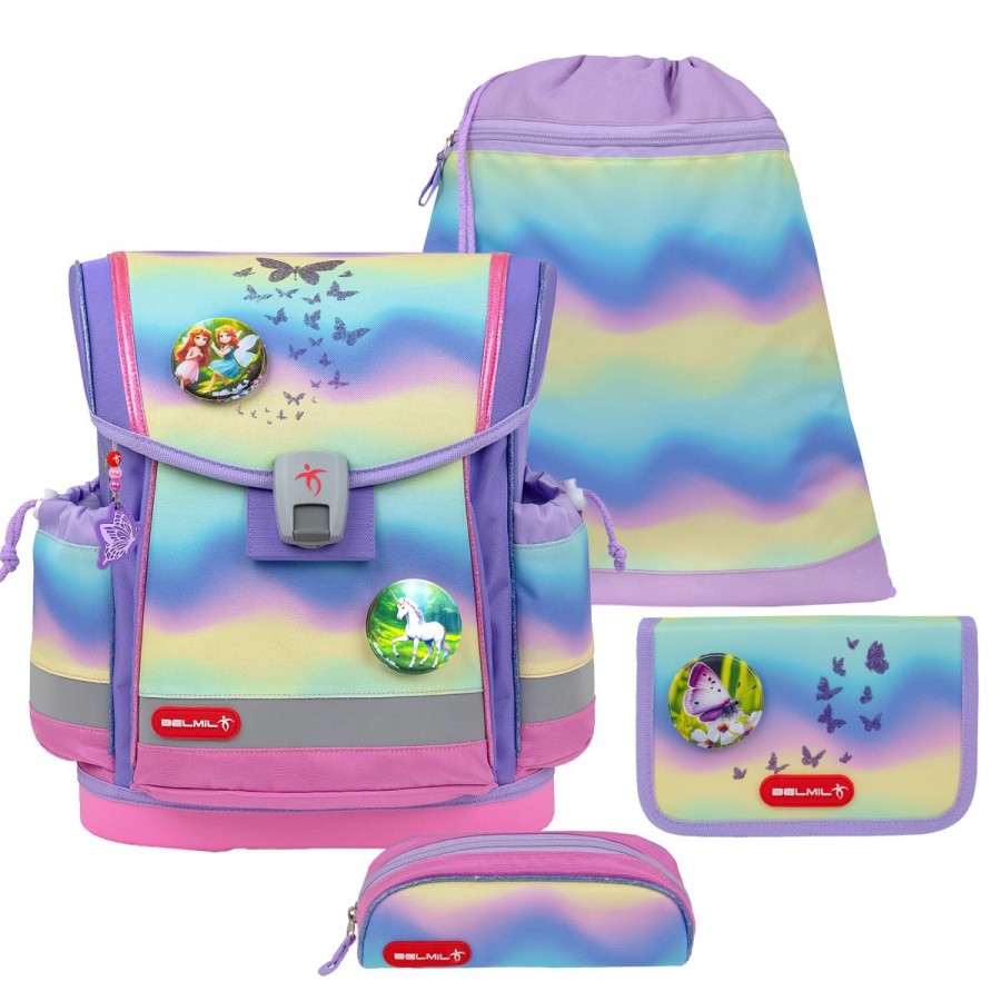 schulranzen set classy plus 4tlg rainbow ombre fuer maedchen belmil