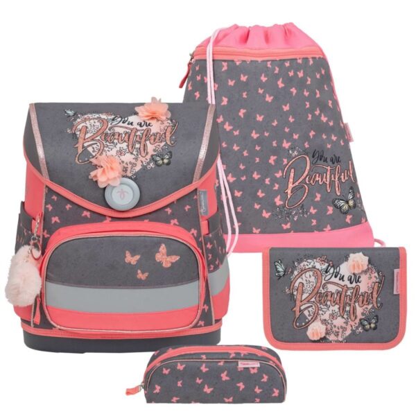 schulranzen set compact 4tlg herzen und blumen bloomy blossom