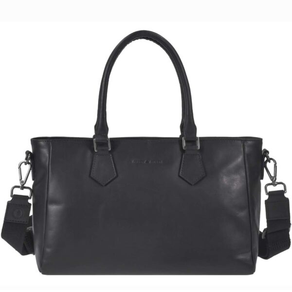 shopper leder 34x21cm pure black schwarz