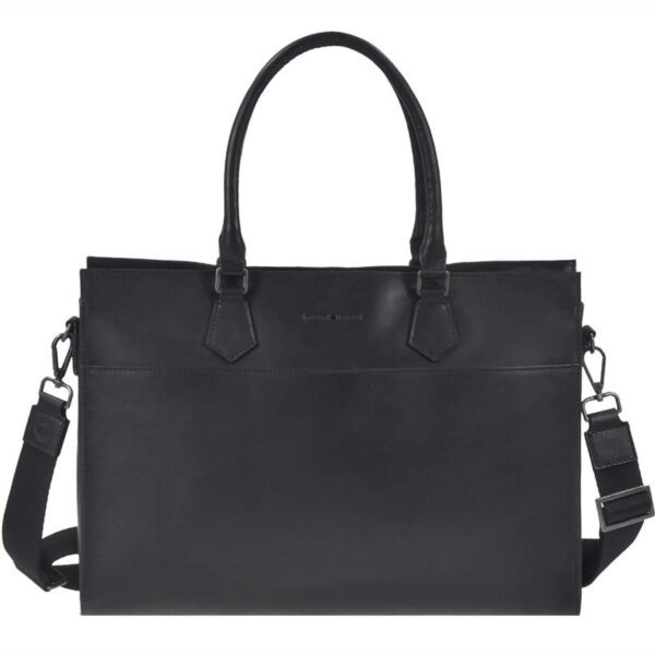 shopper leder 40x29cm pure black schwarz