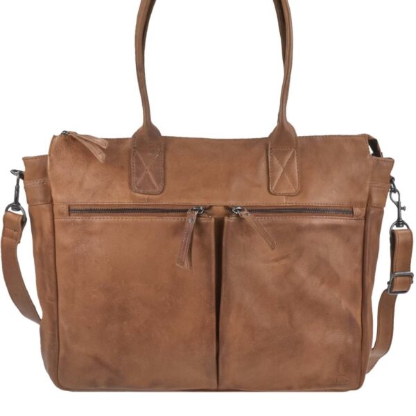 shopper leder 45x32cm binni cognac