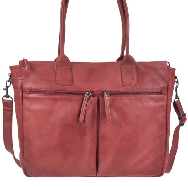 shopper leder 45x32cm binni rot