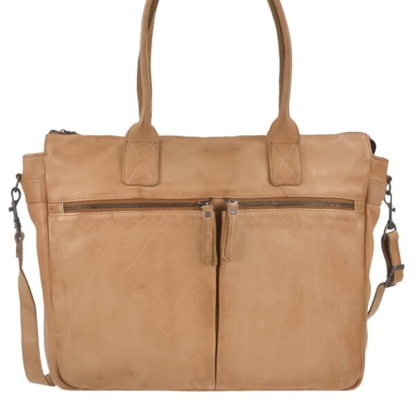 shopper leder 45x32cm binni taupe