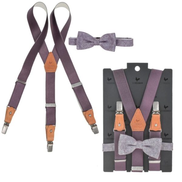 sir redman hosentraeger kinder set mit fliege jungen kids lilac mayson