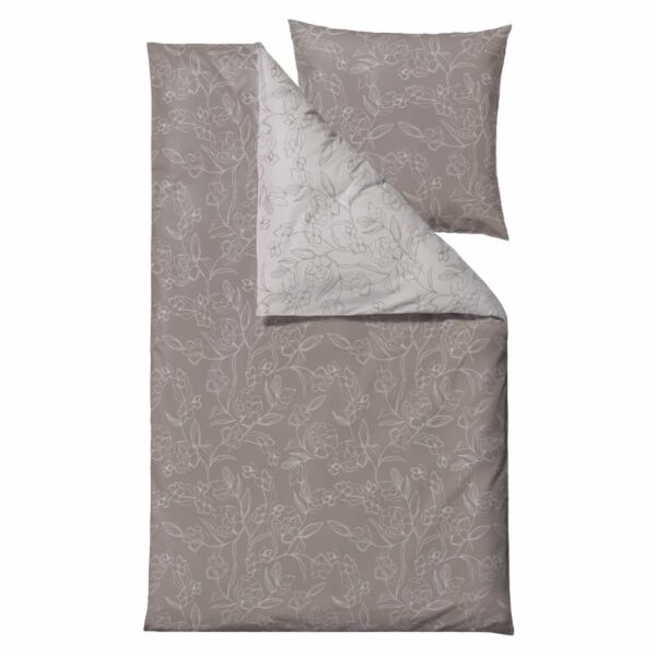 skandinavische bettwaesche infinity 135x200cm blumen taupe soedahl