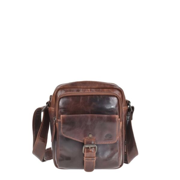 umhaengetasche leder 21x22cm rugged teak brown