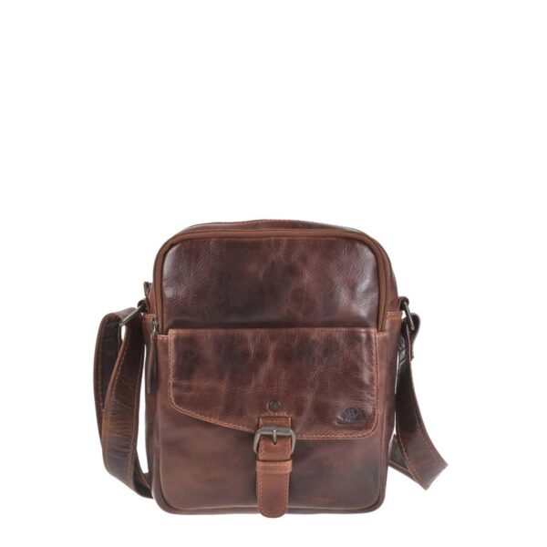 umhaengetasche leder 24x25cm rugged teak brown