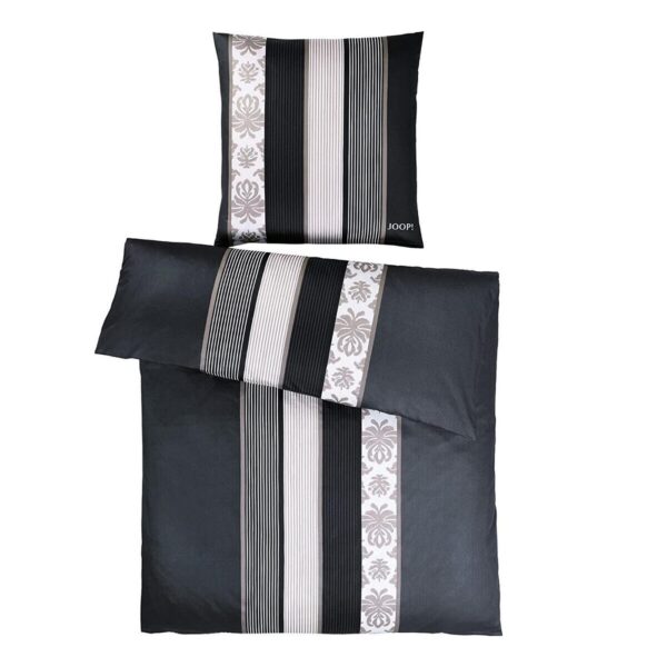 JOOP! Comfort Satin Bettwäsche Ornament Stripes 4022/9 schwarz 155x220