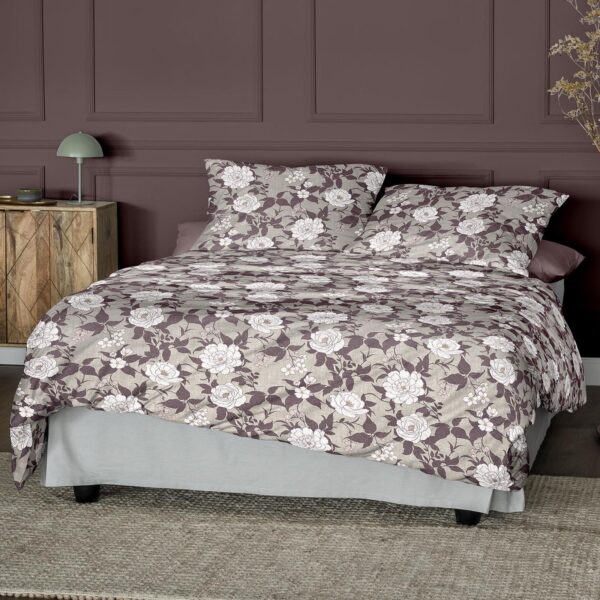 Irisette Biber Bettwäsche Koala 8531-60 Blumen Natur Rosa 135x200