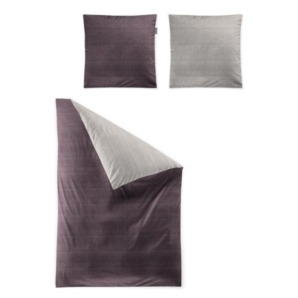 Irisette Mako Satin Bettwäsche Wave 8557-70 Mauve Grau 135x200