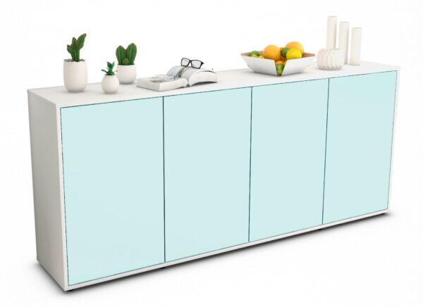 Sideboard Elana | Korpus Weiß | Front in Mint | 180x79x35cm (BxHxT)