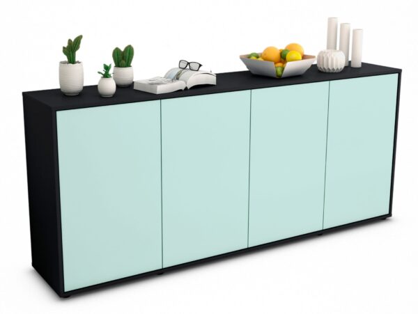 Sideboard Elana | Korpus Anthrazit | Front in Mint | 180x79x35cm (BxHxT)