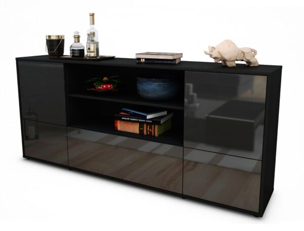 Sideboard Emanuela, Grau (180x79x35cm)