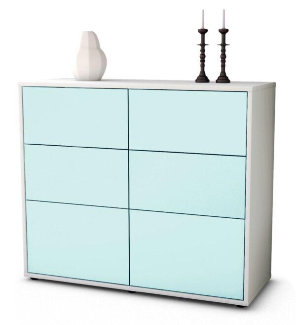 Sideboard Dalida | Korpus Weiß | Front in Mint | 92x79x35cm (BxHxT)