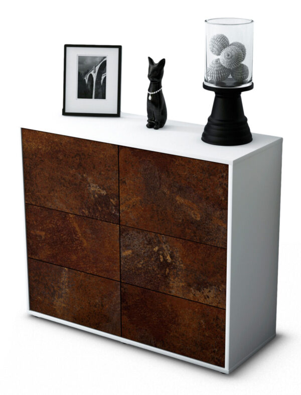 Sideboard Dana | Korpus Weiß | Front in Rost Optik | 92x79x35cm (BxHxT)