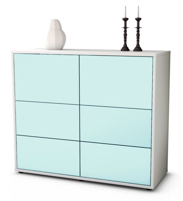 Sideboard Dana | Korpus Weiß | Front in Mint | 92x79x35cm (BxHxT)