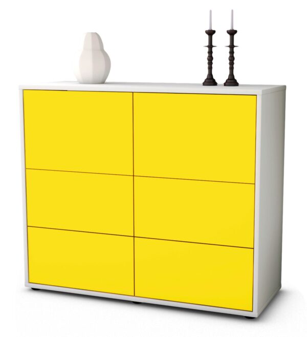 Sideboard Dana | Korpus Weiß | Front in Gelb | 92x79x35cm (BxHxT)