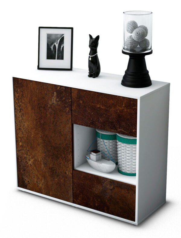 Sideboard Danica | Korpus Weiß | Front in Rost Optik | 92x79x35cm (BxHxT)