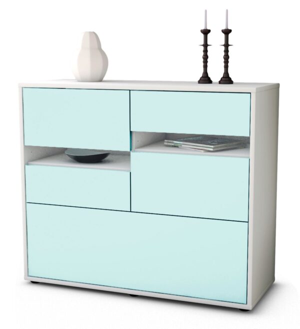 Sideboard Daria | Korpus Weiß | Front in Mint | 92x79x35cm (BxHxT)