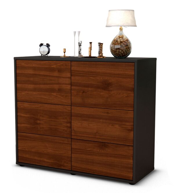 Sideboard Dana | | Front in Walnuss Holz Optik | 92x79x35cm (BxHxT)