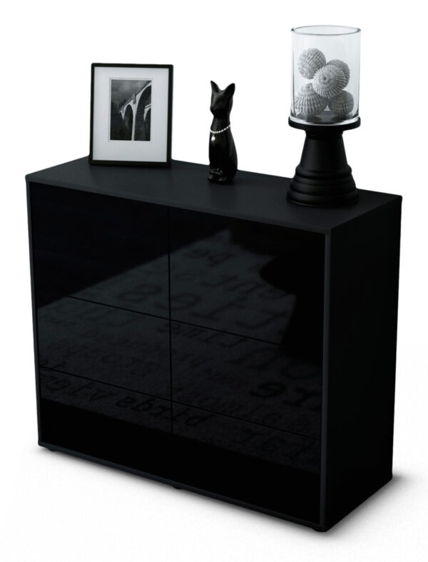 Sideboard Dana | | Front in Hochglanz Schwarz | 92x79x35cm (BxHxT)