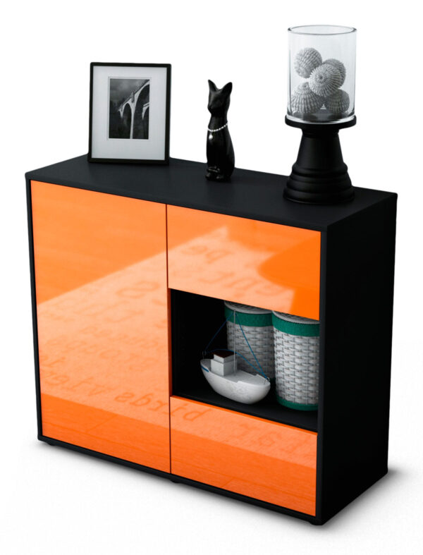 Sideboard Danica | | Front in Hochglanz Orange | 92x79x35cm (BxHxT)