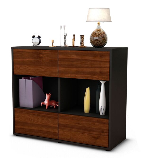 Sideboard Daniela | | Front in Walnuss Holz Optik | 92x79x35cm (BxHxT)