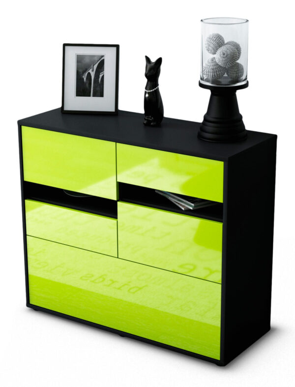 Sideboard Daria | | Front in Hochglanz Grün | 92x79x35cm (BxHxT)